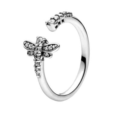 Imagem de Anel De Pedra Coração Luminosa Vermelha Em Forma De Floco De Neve Marg