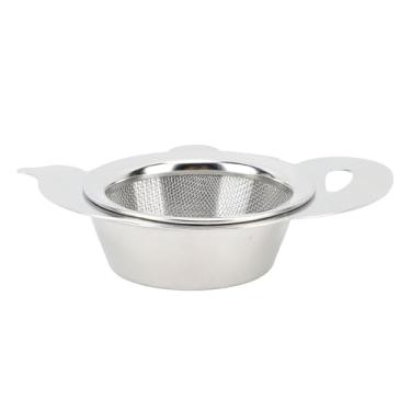 Imagem de Asixxsix Infusor de chá de Aço Inoxidável, Filtro de chá de Malha Fina Com Base Isolada para Preparar de Folhas Soltas, Filtro 304 para Extração Máxima de Sabor, Tigela de (Bule Estilo Cor Natural)