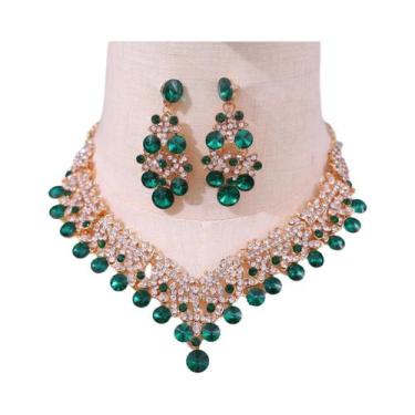 Imagem de Conjunto De Colar E Brincos De Cristal Para Noivas, Joias De Moda Para