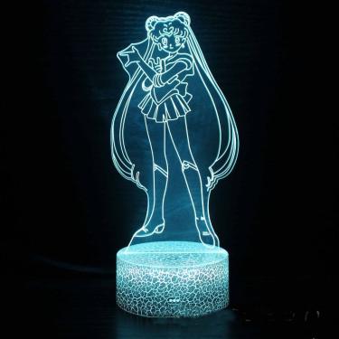 Imagem de Lâmpada de ilusão 3D Night Light Sailor Moon Anime