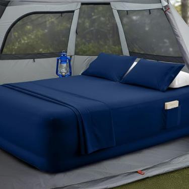 Imagem de Mocassi Jogo de lençol de cama de colchão de ar de 4 peças com bolso extra profundo de 40 a 61 cm - Conjunto de lençóis de 4 peças com bolsos inteligentes, ideal para camas de ar, trailers