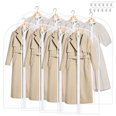 Imagem de SMINDER Sacos para Roupas para Pendurar Roupas, Sacos Plásticos Transparentes, Sacos para Ternos com Zíper Completo, Capas de Roupas Leves e Respiráveis Peva para Armazenamento Em (24" X 50" Pacote Co