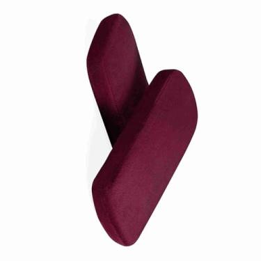 Imagem de Mingzhe Almofadas de Apoio de Braço Espuma Memória, Amortecimento Confortável para Cotovelos e Antebraços, Alívio Pressão na Mesa Escritório, Cadeira Jogos, Azul Marinho (Vinho tinto)