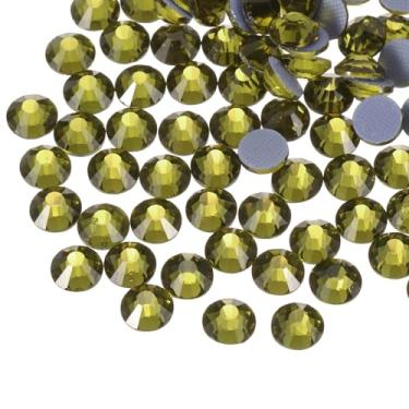 Imagem de Generic 1440 peças de pedras preciosas de cristal de strass Hotfix para artesanato roupas DIY decoração (SS4 1,6 mm, verde oliva)