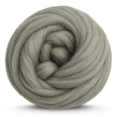 Imagem de Revolution Fibers Corriedale Lã Roving 453 g para spinning | Fio jumbo macio e grosso para cobertor de tricô de braço | 100% fio de lã natural não tingido a granel, núcleo de feltragem, enchimento