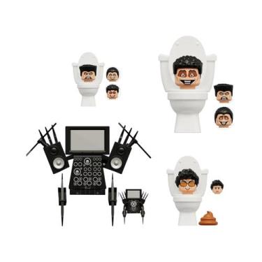 Imagem de Boneco De Cartoon Skibidi Toilet Man, Quebra-Cabeça Mini De Blocos, Fi