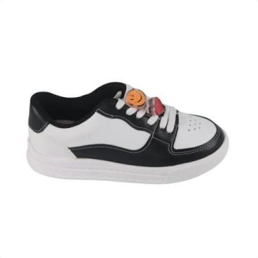 Imagem de Tênis Casual Infantil Molekinha Branco E Preto, Branco, Preto, 29