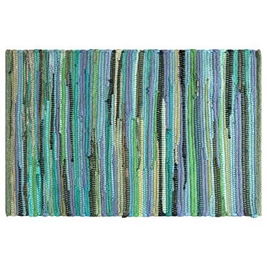 Imagem de Savi Home Tapete de pano chindi tecido à mão 100% algodão 50 x 81 cm - multicolorido, tapete reversível reciclado, tapetes Boho Farmhouse para sala de estar, sala de jantar, cozinha, entrada e quarto