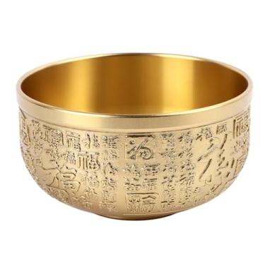 Imagem de Zerodis Tigela de Fortuna de Latão, Tigela de Riqueza Decorativa Boa Sorte Porsperidade Fortuna Decoração de Feng Shui de Latão Chinês para Ofertas de Decoração Servindo Cones de