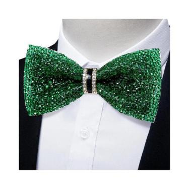 Imagem de Gravata Borboleta Masculina Pré-amarrada Com Strass E Diamantes Para C