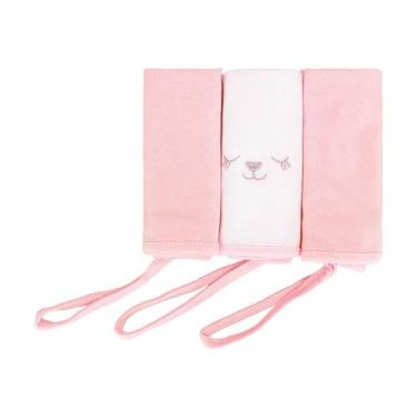 Imagem de Toalha de Boca de Malha 3 unidades 30 cm x 35 cm Bublim, Ursa Rosa