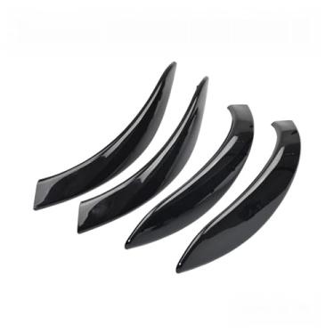 Imagem de Interior da porta do carro puxar dentro da alça exterior capa guarnição Compatível com bmw 3 4 séries f30 f31 f32 f33 f34 f35 f36 f80 f82 51417275487(Piano Black Outer)