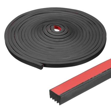 Imagem de PATIKIL Tira de vedação de borracha com nervuras de 26 metros, autoadesiva, retangular, espuma de borracha EPDM, vedação para barco, trailer, automóvel, caminhão, fuzileiro naval, portas/janela de