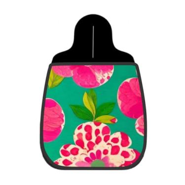 Imagem de Lixeira De Carro Organizador Lixinhocar Floral Abstrato Verde Água