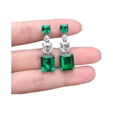 Imagem de Brincos Elegantes De Pedra Verde Vintage Para Uso Diário E Festas, Joi