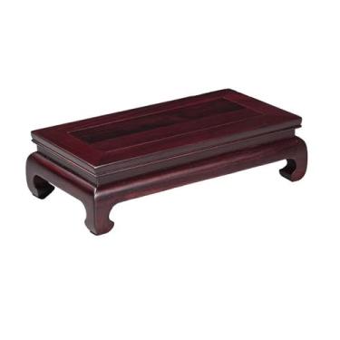 Imagem de KHUTRW3D Ornamentos de artesanato de escultura em mogno com base em vaso retangular, suporte de base de bonsai (grande)