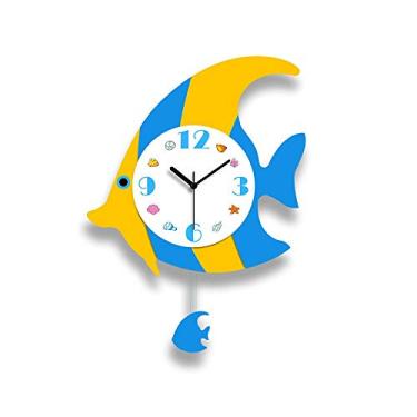 Imagem de Relógio de parede com desenho animado balanço, quarto infantil, mudo, criativo, sala de aula, mesa, sala de estar, decoração fofa