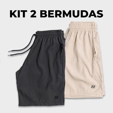 Imagem de Kit 2 Bermudas Masculinas Academia Treino Praia Corrida Shorts Elástico Luzzoo-Masculino