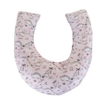 Imagem de Almofada Amamentação Para Bebê Menina Dino Rosa