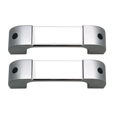 Imagem de Interior do carro liga de alumínio preto maçaneta da porta guarnição acessórios Compatível com land rover defender 110 130 Compatível com landrover 90(2PCS CHROME)