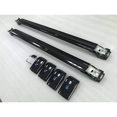 Imagem de YiXi-Partswell 2 peças de rack de teto travável barras transversais bagageiro alumínio adequado para BMW X7 2018-2021- preto