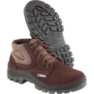 Imagem de Botina de Couro Nobuck, com Cadarço e Biqueira de Polipropileno, nº 43