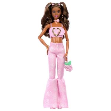Imagem de Boneca Fashion Barbie Deluxe Style #12 com Roupa Jeans Rosa