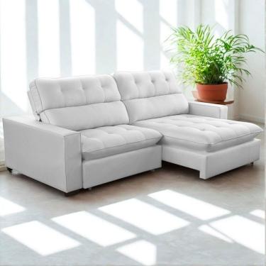 Imagem de Sofa Retratil Reclinavel 2 Lugares 230cm Veludo Andreia Cinza