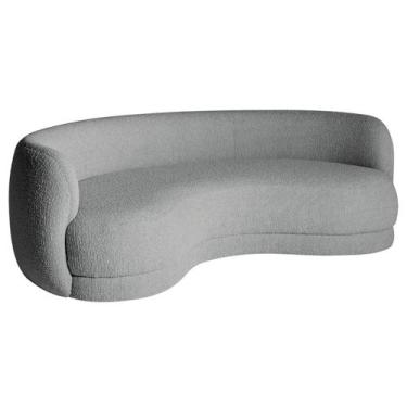 Imagem de Sofá Curvo 2 Lugares Sala De Estar Recepção Noruega 150cm Bouclé - Ama