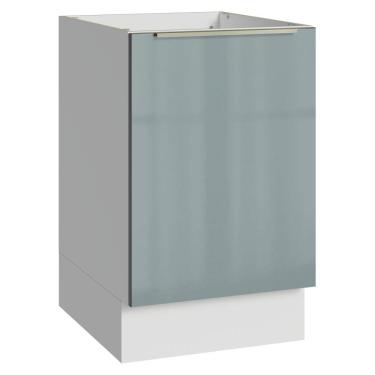 Imagem de Balcão de Cozinha 50cm 1 Porta (Sem Tampo) Branco/Cinza Lux Madesa