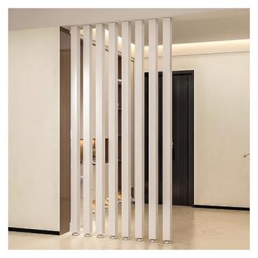 Imagem de Pacote com 8 divisórias do chão ao teto, divisória de ripas de madeira para hall de entrada, balaústres elegantes de coluna preto e branco, 190 cm - tela de privacidade versátil