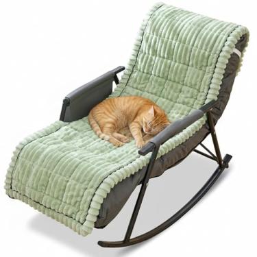 Imagem de Capa para Poltrona Reclinável e Cadeira de Balanço Antiderrapante, Protetor de Sofá em Veludo Cotelê Macio, Manta para Assento para Pets Cães Gatos, Almofada para Sala de Estar(Verde,60x180cm)