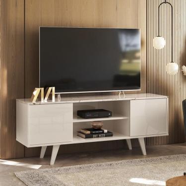 Imagem de Rack Bancada 2 Portas Lisboa Calacata Off White