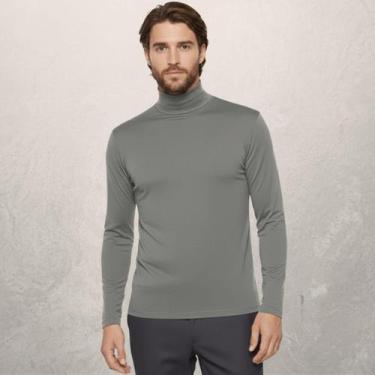 Imagem de Camiseta Masculina Térmica Gola Alta Manga Longa Proteção Uv Blusa Seg