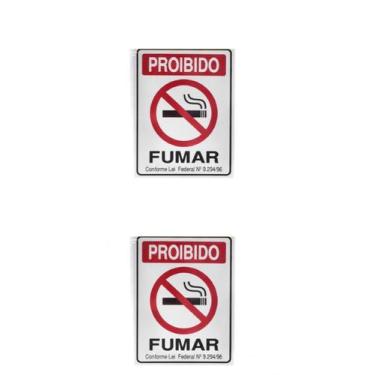 Imagem de KIT 2 PlacaS DE Sinalização 30x20 Proibido Fumar - JA