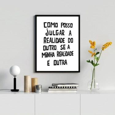 Imagem de Quadro a realidade do outro 45x34cm - com vidro, Moldura branca