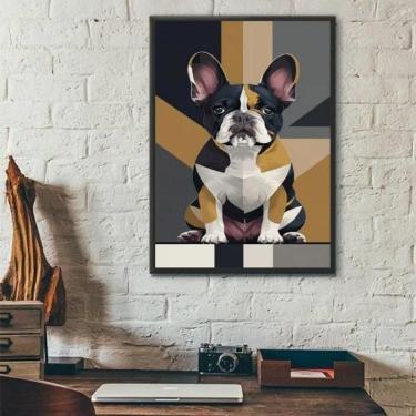 Imagem de Quadro Arte Geométrica Bulldog Francês 45X34Cm