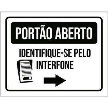Imagem de Kit 3 Placa Portão Averto Identifique-Se Interfone 36X46