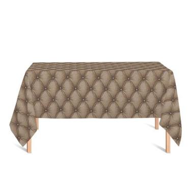 Imagem de Toalha de Mesa Retangular em Tecido Jacquard Estampado Capitonê Marrom
