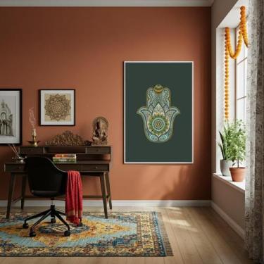 Imagem de Quadro Decorativo Desenho Da Mão De Fátima - 70X50Cm - Quadros On-Line