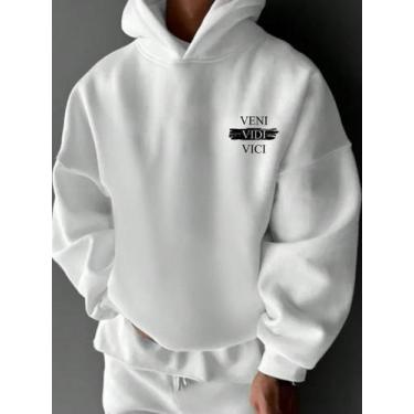 Imagem de Moletom Unissex Estampa Veni Vidi Vici Streetwear Urbano Casual com Ca