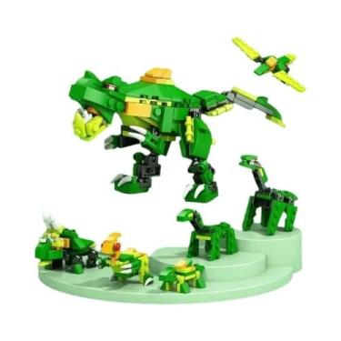 Imagem de Conjunto De Blocos De Montar 6 Em 1: Dinossauro, Polícia, Caminhão De 