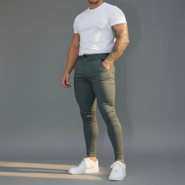 Imagem de Calça Social Masculina Bengaline Com Elastano Slim Premium - Volgue, C