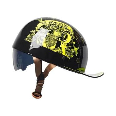 Imagem de Capacete Retro Universal Para Motocicleta, Equipamento De Segurança Pa