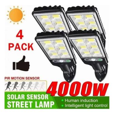 Imagem de Luz solar externa Pozzorca Sun Light 72Cob 1200mAh, pacote com 4 - J-O
