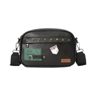 Imagem de Bolsa Transversal Masculina De Couro PU, Casual, Sólida, Tipo Mensagei