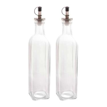 Imagem de Kit 2 Garrafas Para Azeite De Vidro Com Tampa Lyor 510ml