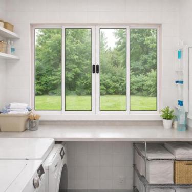 Imagem de Janela de Correr 4 Folhas de Alumínio Branco 120x150 - Brecorimo