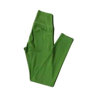 Imagem de Calças De Yoga Femininas De Cintura Alta Nude Com Efeito Levanta Bumbu