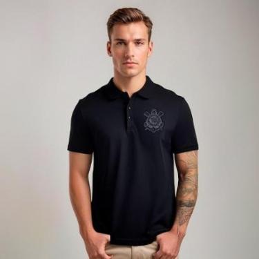 Imagem de Camisa Polo Corinthians All Black Masculina-Masculino